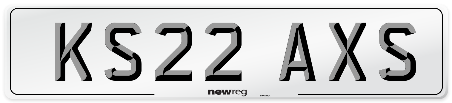 KS22 AXS Number Plate from New Reg